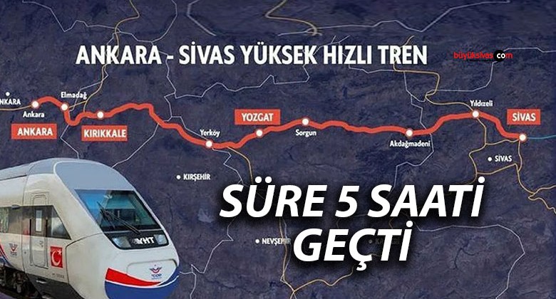 Ankara-Sivas Yüksek Hızlı Treni Yolculuk Süresi 5 Saati Aştı