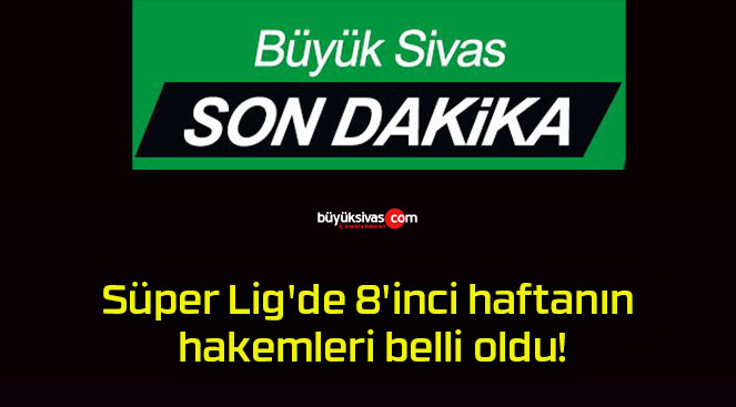 Süper Lig’de 8’inci haftanın hakemleri belli oldu!