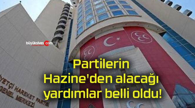 Partilerin Hazine’den alacağı yardımlar belli oldu!