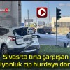 Sivas’ta tırla çarpışan milyonluk cip hurdaya döndü!