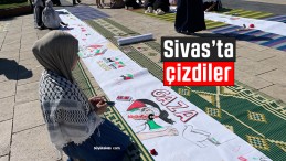 Sivas’ta Filistinli çocuklara destek için çizdiler