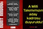 A Milli Takımımızın aday kadrosu duyuruldu!