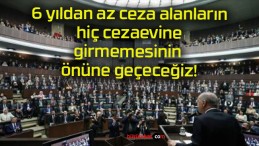 6 yıldan az ceza alanların hiç cezaevine girmemesinin önüne geçeceğiz!