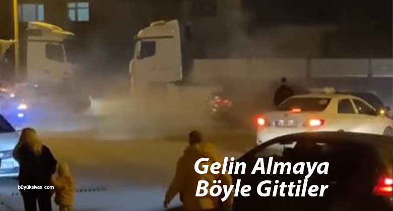 Sivas’ta Gelin Alma Konvoyunda Drift Attılar