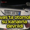 Otomobil su kanalına devrildi