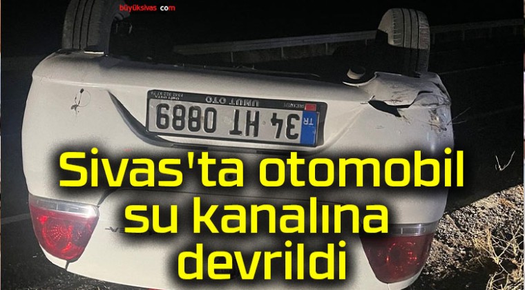 Otomobil su kanalına devrildi