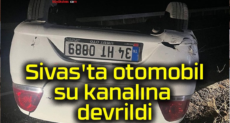 Otomobil su kanalına devrildi