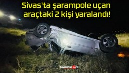 Sivas’ta şarampole uçan araçtaki 2 kişi yaralandı!