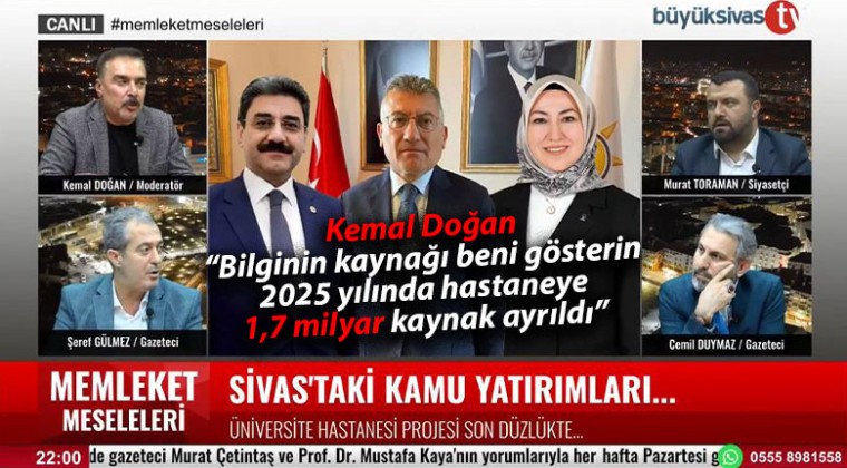 Kemal Doğan “2025 yılında hastaneye 1,7 milyar kaynak ayrıldı”