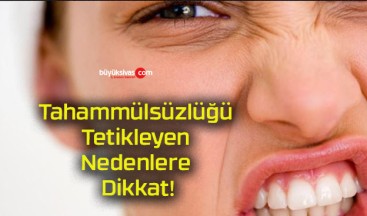 Tahammülsüzlüğü Tetikleyen Nedenlere Dikkat!