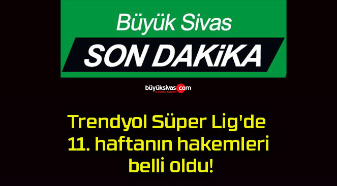 Trendyol Süper Lig’de 11. haftanın hakemleri belli oldu!