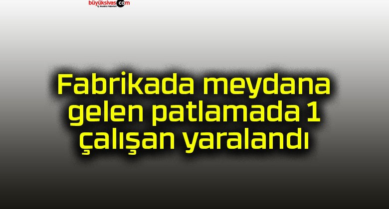 Fabrikada meydana gelen patlamada 1 çalışan yaralandı