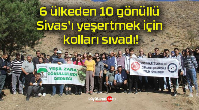 6 ülkeden 10 gönüllü Sivas’ı yeşertmek için kolları sıvadı!