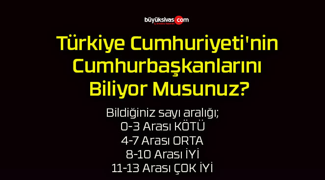 Türkiye Cumhuriyeti’nin Cumhurbaşkanlarını Biliyor Musunuz?