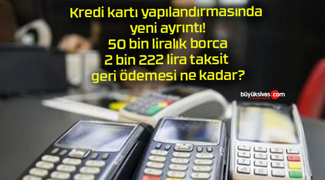 Kredi kartı yapılandırmasında yeni ayrıntı! 50 bin liralık borca 2 bin 222 lira taksit geri ödemesi ne kadar?