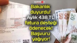 Bakanlık duyurdu! Aylık 438 TL fatura desteği ödenecek! Başvuru yağıyor!