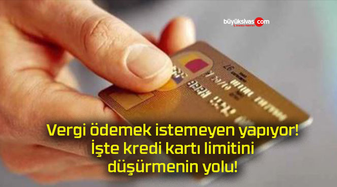 Vergi ödemek istemeyen yapıyor! İşte kredi kartı limitini düşürmenin yolu!