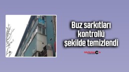 Atatürk Caddesi’nde Tehlike Arz Eden Buz Sarkıtları Temizlendi