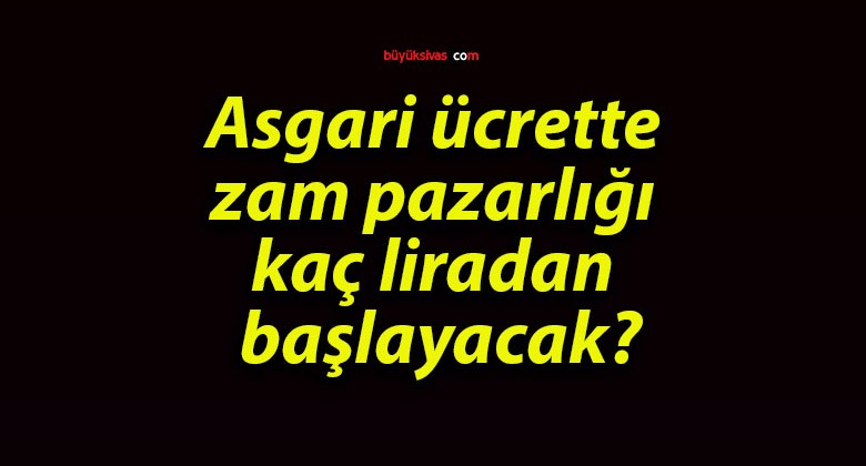 Asgari ücrette zam pazarlığı kaç liradan başlayacak?