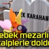 Bebek mezarlığı kalplerle doldu