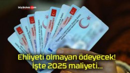 Ehliyeti olmayan ödeyecek! İşte 2025 maliyeti…