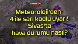 Meteoroloji’den 4 ile sarı kodlu uyarı! Sivas’ta hava durumu nasıl?