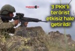 3 PKK’lı terörist etkisiz hale getirildi!