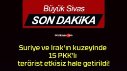 Suriye ve Irak’ın kuzeyinde 15 PKK’lı terörist etkisiz hale getirildi!