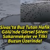 Sivas’ta Buz Tutan Hafik Gölü’nde Görsel Şölen: Sakarmekeler ve Tilki Buzun Üzerinde!