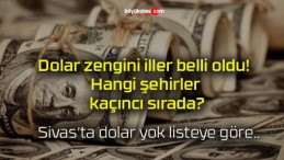 Dolar zengini iller belli oldu! Hangi şehirler kaçıncı sırada?