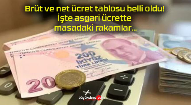 Brüt ve net ücret tablosu belli oldu! İşte asgari ücrette masadaki rakamlar…