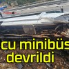 Yolcu minibüsü devrildi