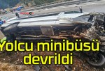 Yolcu minibüsü devrildi