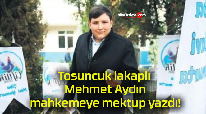 Tosuncuk lakaplı Mehmet Aydın mahkemeye mektup yazdı!