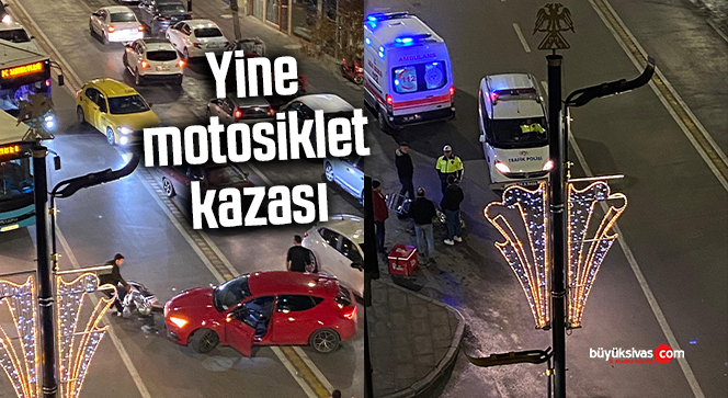 Sivas’ta Otobüs Durağı Önünde Kaza: Motosiklet Sürücüsü Yaralandı