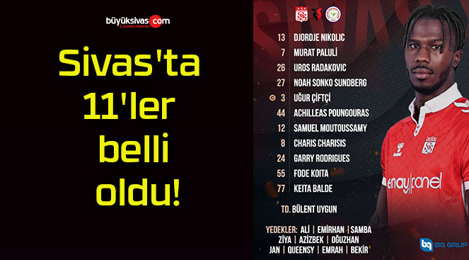 Sivas’ta 11’ler belli oldu!