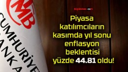 Piyasa katılımcıların kasımda yıl sonu enflasyon beklentisi yüzde 44.81 oldu!