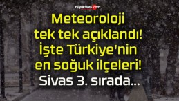 Meteoroloji tek tek açıklandı! İşte Türkiye’nin en soğuk ilçeleri! Sivas 3. sırada…