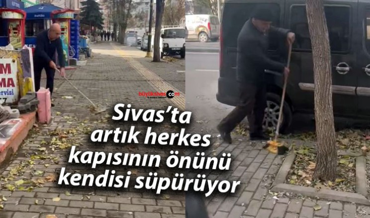 Sivas’ta Vatandaşlar, Kapı Önlerini Kendi Ellerinden Temizliyor