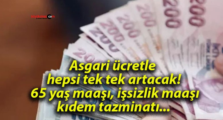 Asgari ücretle hepsi tek tek artacak! 65 yaş maaşı, işsizlik maaşı, kıdem tazminatı…