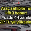 Araç sahiplerine kötü haber! Yüzde 44 zamla 2622 TL’ye yükselecek!