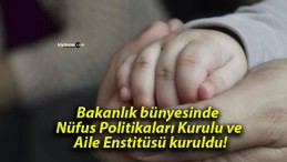 Bakanlık bünyesinde Nüfus Politikaları Kurulu ve Aile Enstitüsü kuruldu!