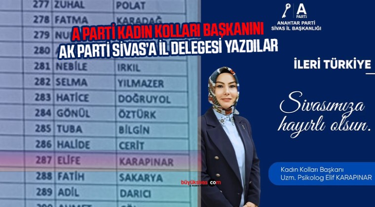 Anahtar Parti Kadın Kolları Başkanı, AK Parti Sivas İl Delegesi!