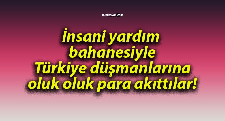 İnsani yardım bahanesiyle Türkiye düşmanlarına oluk oluk para akıttılar!