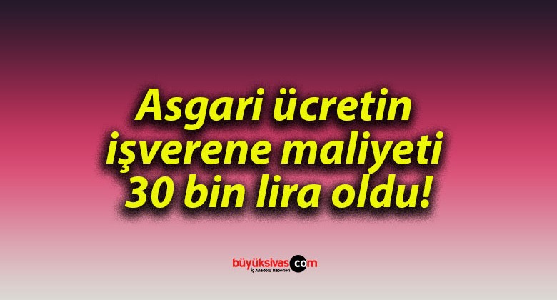 Asgari ücretin işverene maliyeti 30 bin lira oldu!