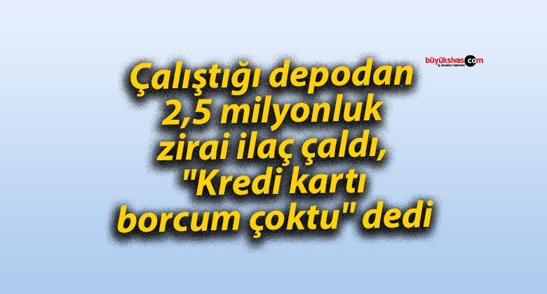 Çalıştığı depodan 2,5 milyonluk zirai ilaç çaldı, “Kredi kartı borcum çoktu” dedi