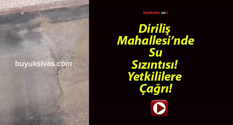 Diriliş Mahallesi’nde Su Sızıntısı! Yetkililere Çağrı!