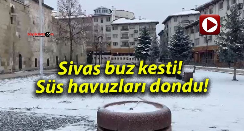 Sivas buz kesti! Süs havuzları dondu!