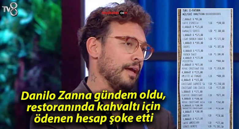 Danilo Zanna gündem oldu, restoranında kahvaltı için ödenen hesap şoke etti