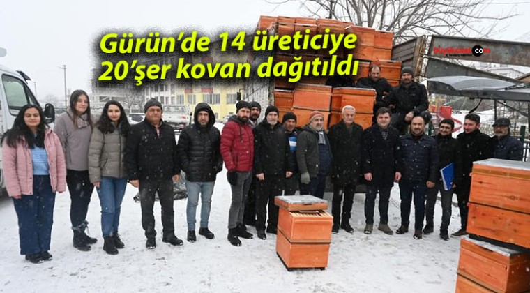 Gürün’de 14 üreticiye 20’şer kovan dağıtıldı